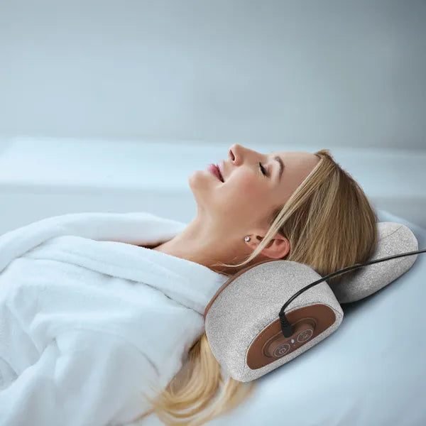 3 In 1 Neck Massager Pillow With Vibration Heating Therapy Airbag Stretching Memory Foam Fillings Ergonomic Cervical Massager With Portable Storage Bag Eye Mask GPCT5476